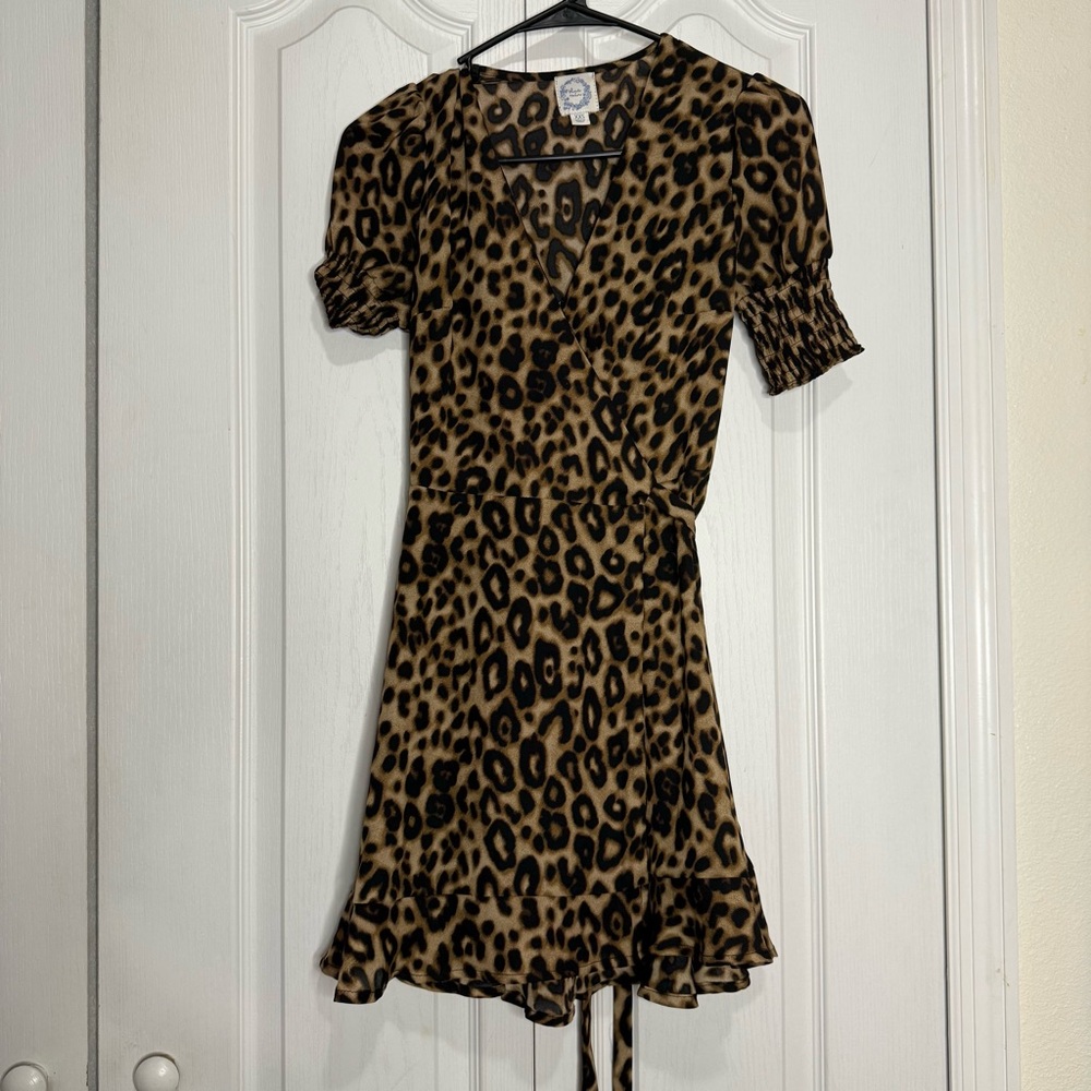 Blue Rain Brown and Black Ruffled Tiered Mini Sundress (A15)